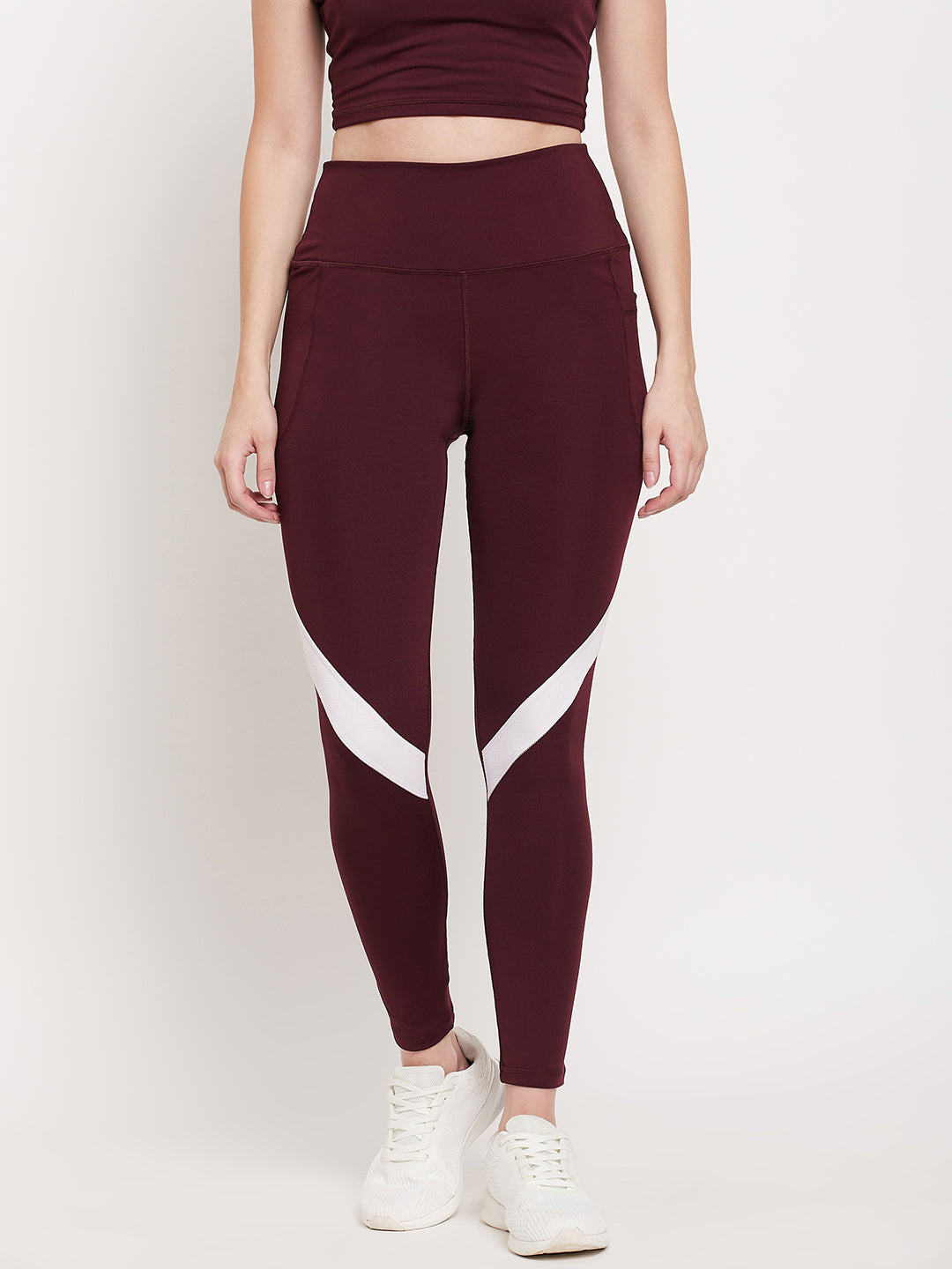 Women wine color -Dry Antimicrobial legging