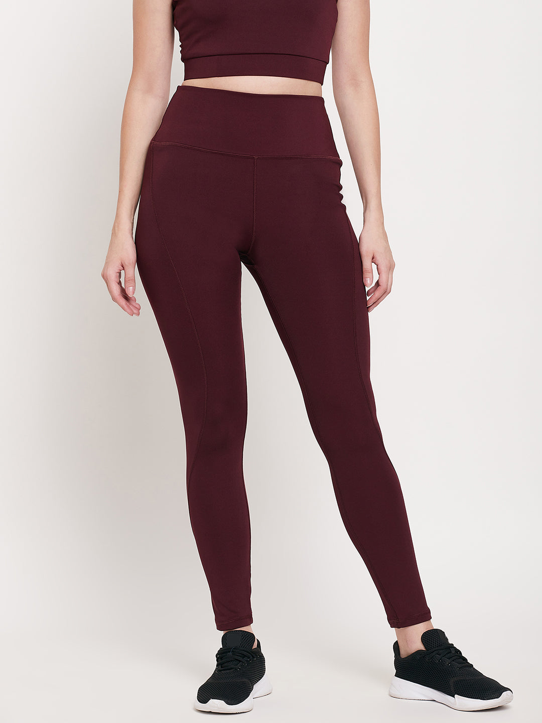 Women Wine Slim Fit Rapid-Dry Antimicrobial Legging