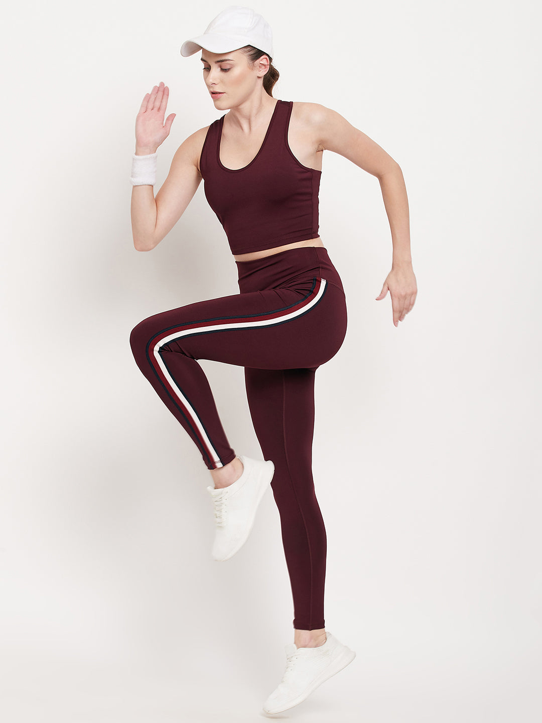 Women Wine color Rapid-Dry Antimicrobial legging