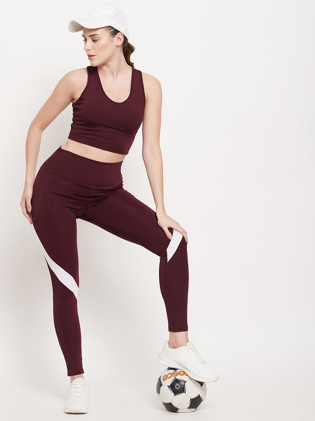 Women wine color -Dry Antimicrobial legging