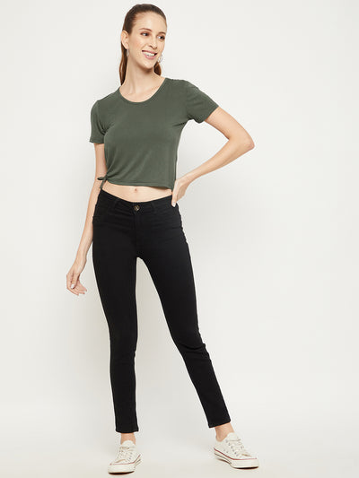 Women's Olive Green Classic Ringer Top