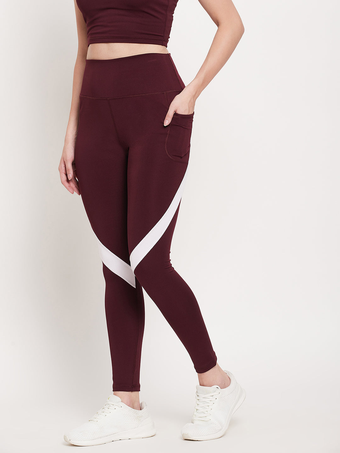 Women wine color -Dry Antimicrobial legging