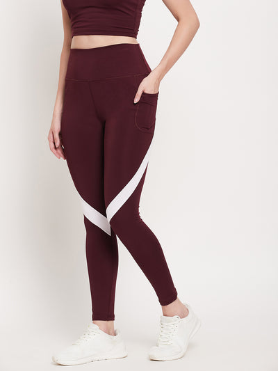 Women wine color -Dry Antimicrobial legging