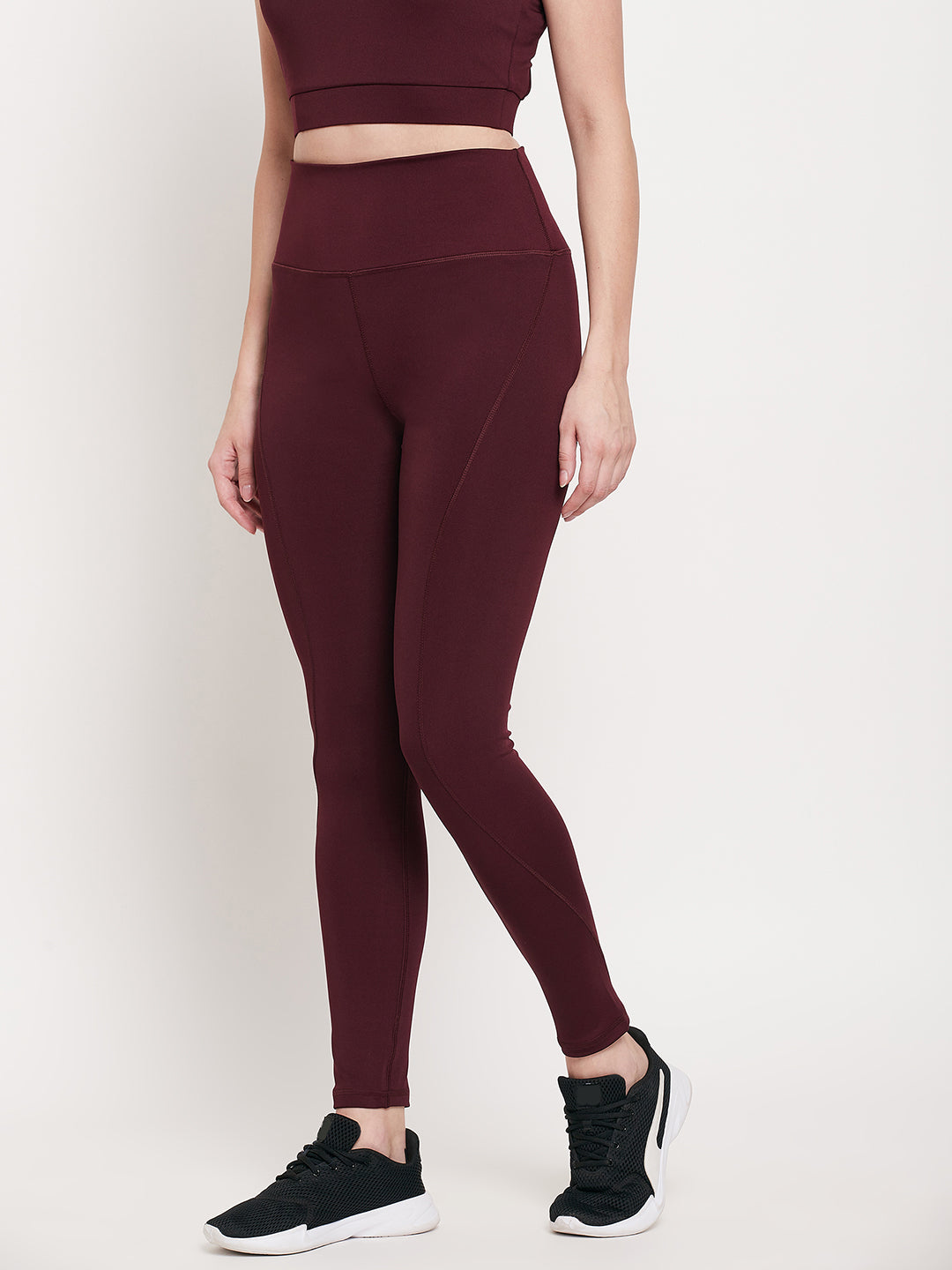 Women Wine Slim Fit Rapid-Dry Antimicrobial Legging