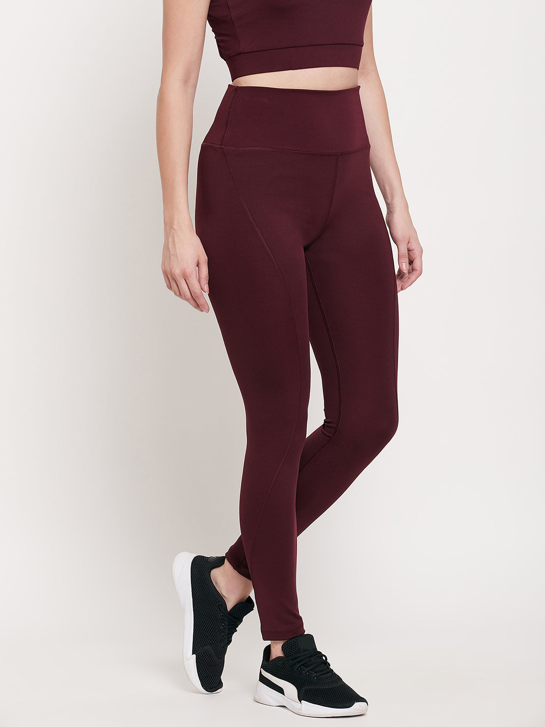 Women Wine Slim Fit Rapid-Dry Antimicrobial Legging