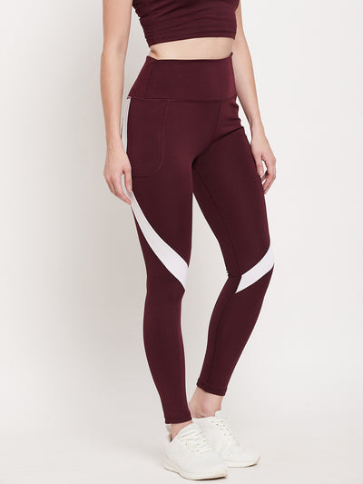 Women wine color -Dry Antimicrobial legging