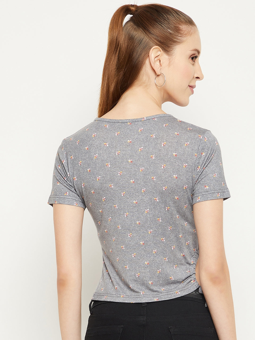 Women grey ringer top