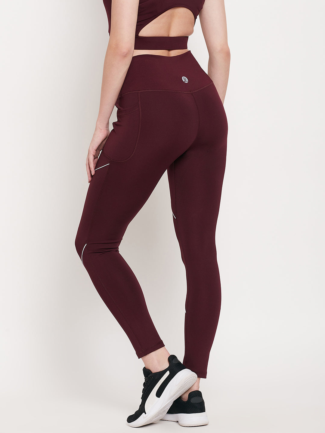 Women’s Leggings in Maroon with White