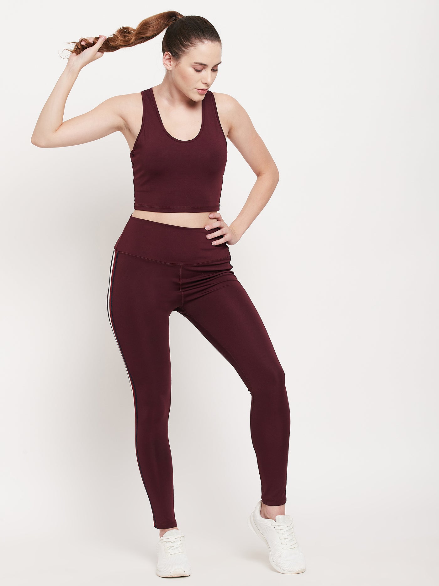 Women Wine color Rapid-Dry Antimicrobial legging